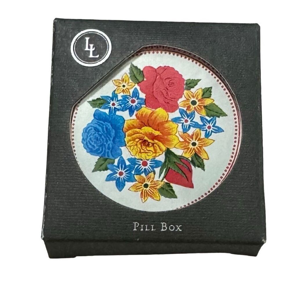Lucy Lu Designs Compact Metal pill box with  3  Compartments - New in Box